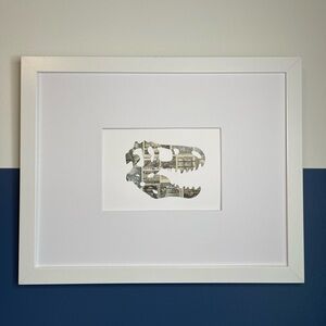 T-Rex Postage Stamp Art